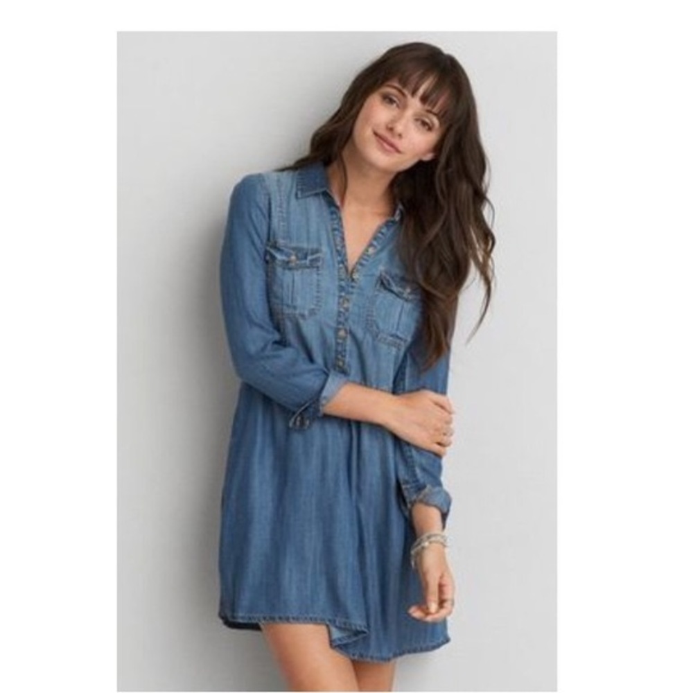 American Eagle Chambray Shirt Dress / Denim
